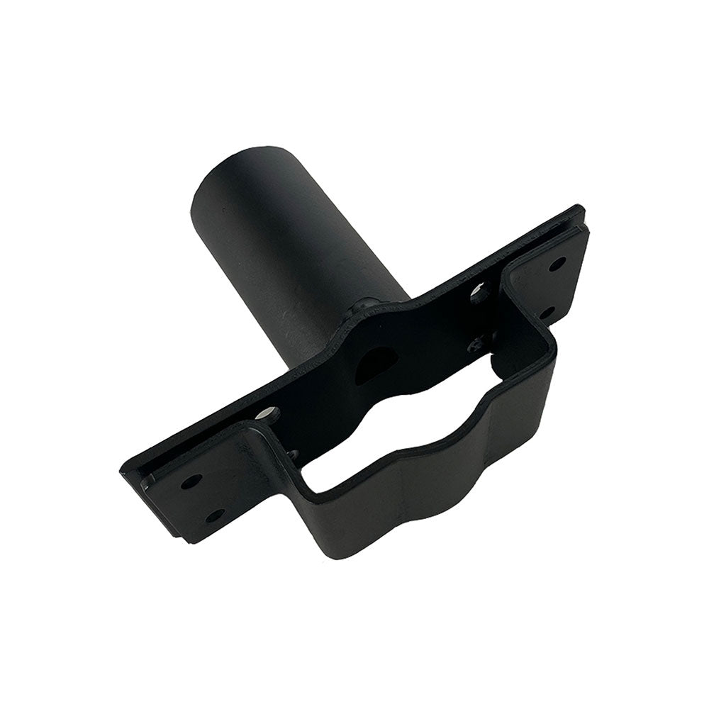 Pole mount bracket with square-hoop back plate - Black