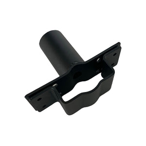 Pole mount bracket with square-hoop back plate - Black