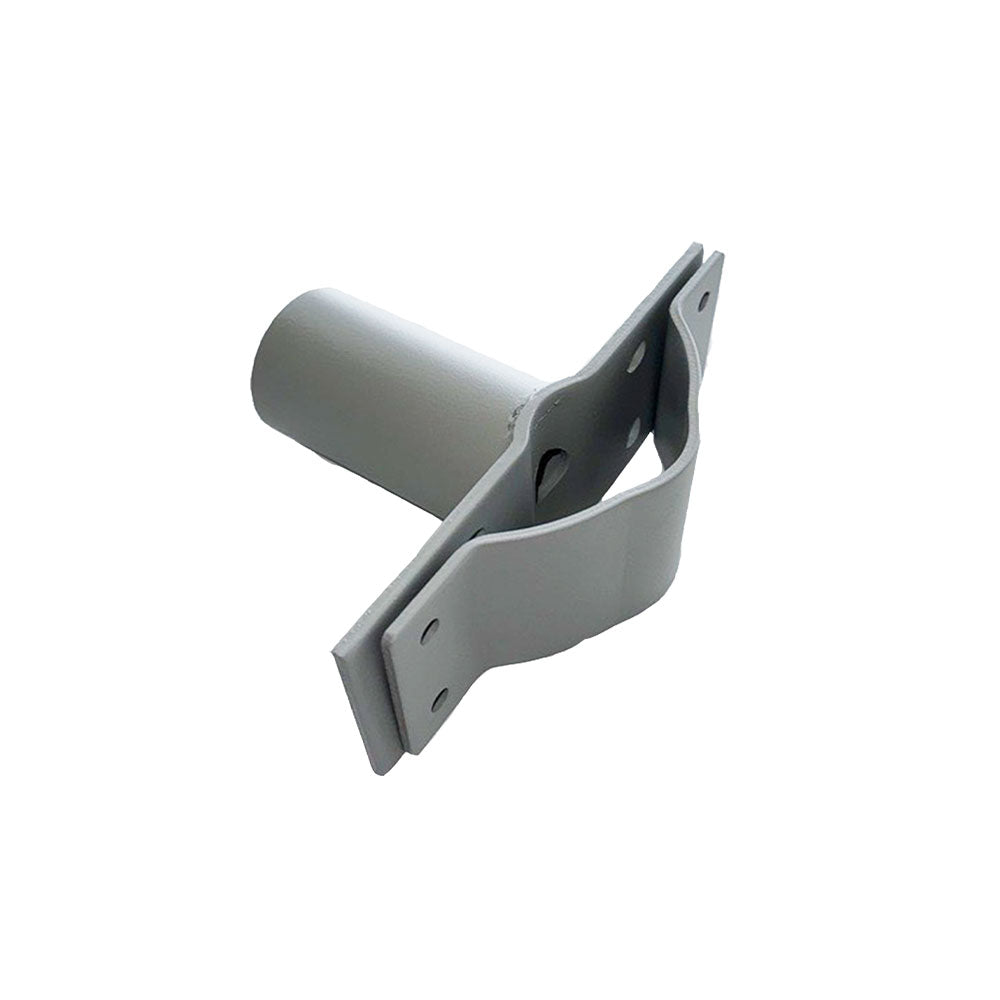 Pole mount bracket accessory with round-hoop back plate - Grey