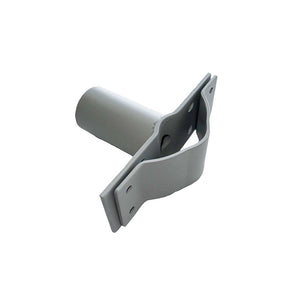 Pole mount bracket accessory with round-hoop back plate - Grey